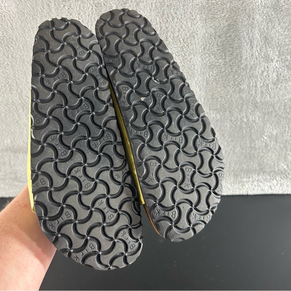 BIRKENSTOCK Granada Soft Footbed Lime Green Suede Leather Sandals Size 37 US 6 - Picture 8 of 9